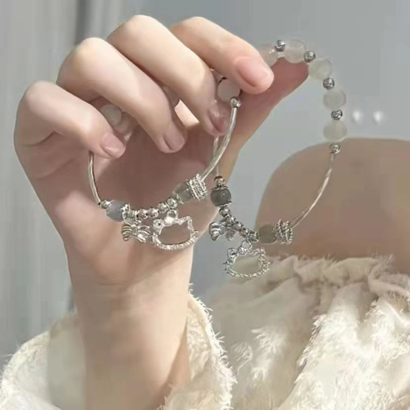 kitty cat bracelet female ins niche design simple and versatile couple student bracelet