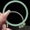 Retro style clear water green open bracelet jingle bracelet female bell sweet ins high-end sense flow
