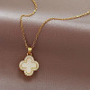 Four-leaf clover necklace, women's fashion, small fragrance, light luxury, niche women's clavicle accessories, versatile clavicle chain