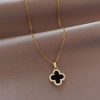 Four-leaf clover necklace, women's fashion, small fragrance, light luxury, niche women's clavicle accessories, versatile clavicle chain