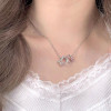 Double KT cat necklace interlocking cute girl cartoon shiny sweet hellokitty Hello Kitty clavicle chain