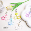 New hollow five-pointed star keychain pendant candy-colored resin love accessories handmade diy small gift decoration