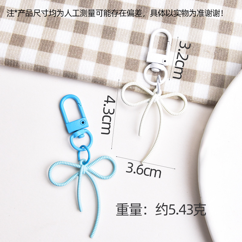 New style fugitive princess alloy hollow streamer bow keychain pendant colorful cute bag pendant wholesale