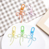 New style fugitive princess alloy hollow streamer bow keychain pendant colorful cute bag pendant wholesale