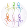 New style fugitive princess alloy hollow streamer bow keychain pendant colorful cute bag pendant wholesale
