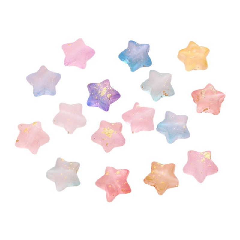 Frosted gold star acrylic five-pointed star beads diy handmade accessories beaded bracelet jewelry material