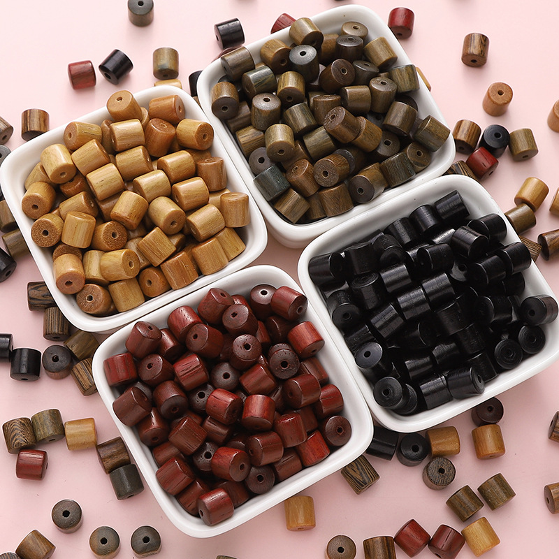 8x8mm wooden bucket beads black rosewood chicken wing wood green sandalwood loose beads beaded antiques handmade diy jewelry accessories