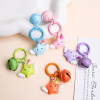 Creative dopamine star wings keychain pendant colorful bell jewelry accessories cute student school bag pendant