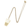 INS simple light luxury style stainless steel small fresh plant cactus potted sweater necklace autumn and winter clavicle chain