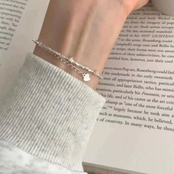 Niche high-end temperament trendy personality fashion broken silver star bracelet unique design exquisite hand jewelry for women