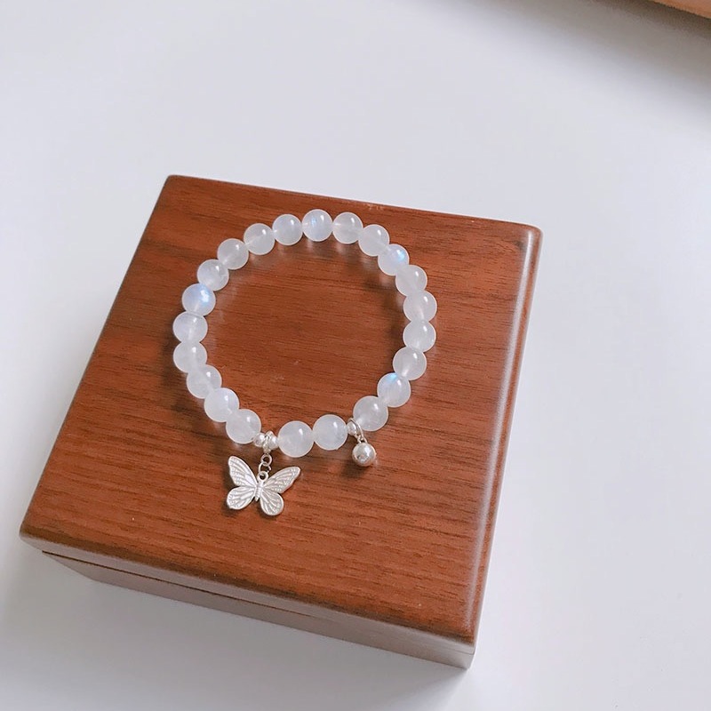 Cool White Moonlight Dream Butterfly Bracelet Female Niche Simple Bell Bracelet Best Friend Sweet and Versatile Student Hand Jewelry Trend