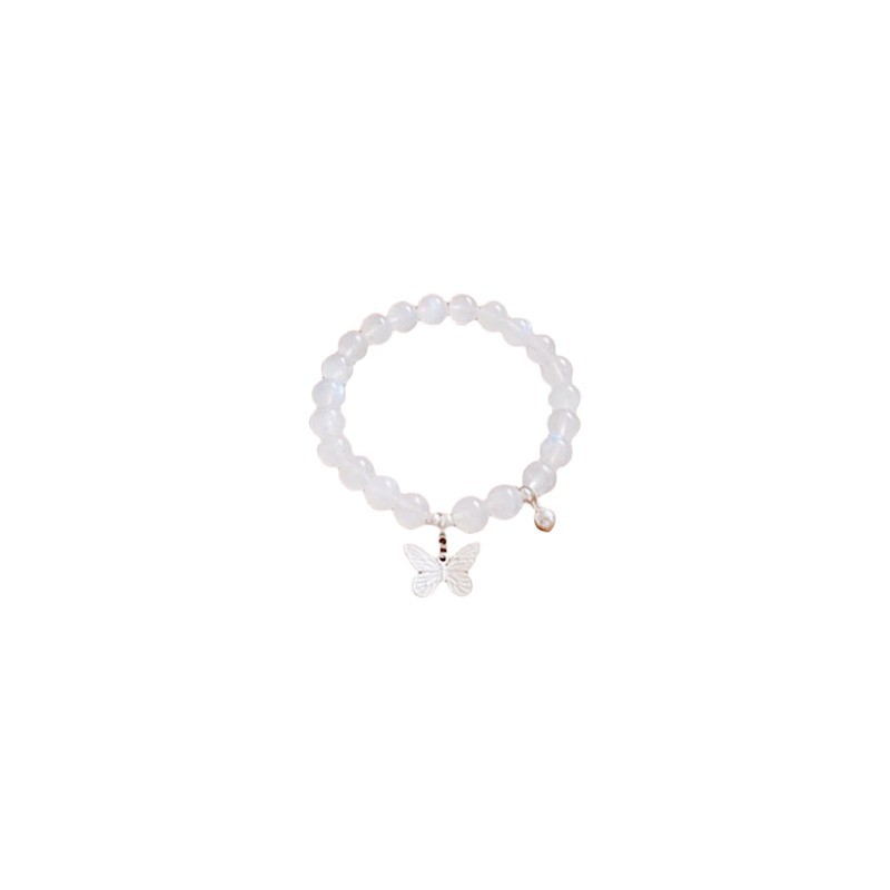 Cool White Moonlight Dream Butterfly Bracelet Female Niche Simple Bell Bracelet Best Friend Sweet and Versatile Student Hand Jewelry Trend