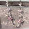 Pink cherry blossom bracelet for women ins niche light luxury temperament high-end cool feeling bestie jewelry trend
