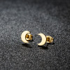 ins sweet niche simple geometric crescent moon earrings mini stainless steel small earrings simple jewelry wholesale