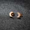 ins sweet niche simple geometric crescent moon earrings mini stainless steel small earrings simple jewelry wholesale
