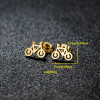 Stainless steel earrings for women Korean fashion cute mini bicycle earrings simple bicycle earrings wholesale