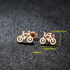 Stainless steel earrings for women Korean fashion cute mini bicycle earrings simple bicycle earrings wholesale