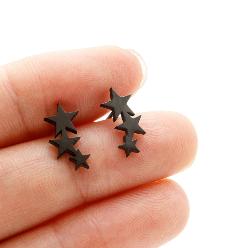 Cross-border stainless steel earrings ins fashion geometric simple five-pointed star earrings mini earrings wholesale