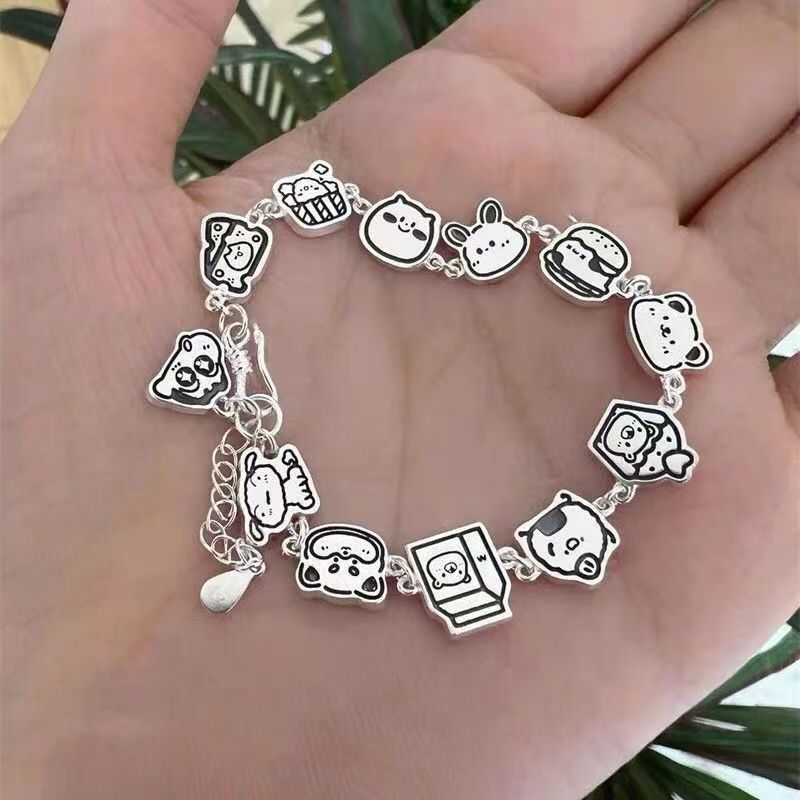 Gingerbread Man Bear Retro Old Bracelet Women's Ins Niche Design High-end Cute Cartoon Bracelet Fashionable Bracelet