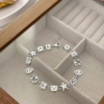 Gingerbread Man Bear Retro Old Bracelet Women's Ins Niche Design High-end Cute Cartoon Bracelet Fashionable Bracelet