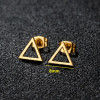 Cross-border stainless steel cut geometric triangle earrings for men and women simple niche light luxury earrings wholesale