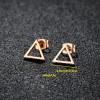 Cross-border stainless steel cut geometric triangle earrings for men and women simple niche light luxury earrings wholesale