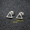 Cross-border stainless steel cut geometric triangle earrings for men and women simple niche light luxury earrings wholesale