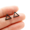 Cross-border stainless steel cut geometric triangle earrings for men and women simple niche light luxury earrings wholesale