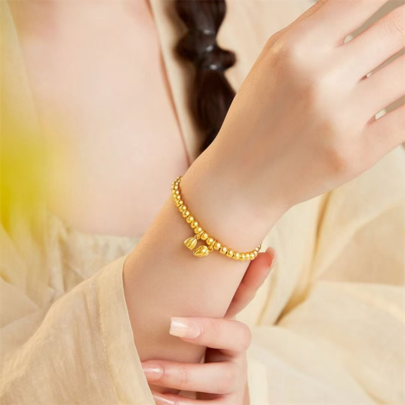 Bracelet for women, simulated ancient method, inherited solid ring, wedding bracelet, two-life joy bracelet, stacked and worn for a long time