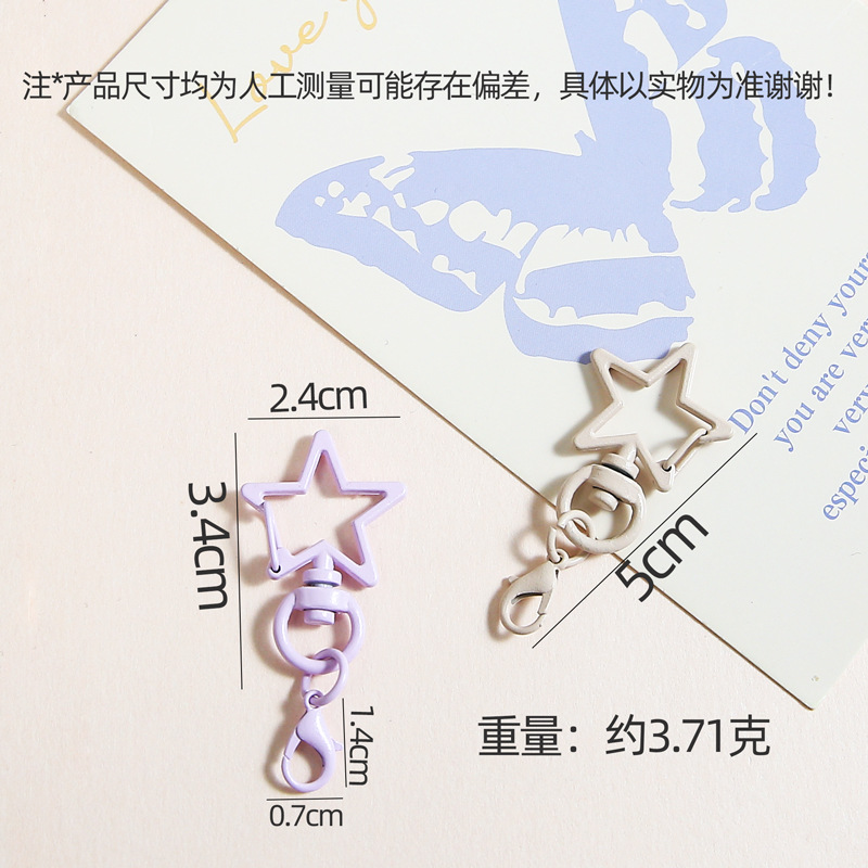 Macaron color five-pointed star with crayfish buckle DIY metal jewelry accessories materials wholesale doll bag hanging buckle
