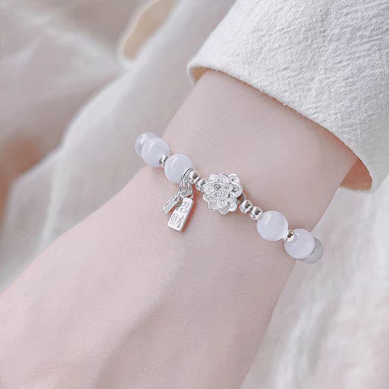 2025 New Bracelet Crystal Bracelet High-end Light Luxury Exquisite Lotus Fairy Style