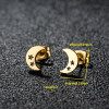 Korean style fashion star and moon earrings ins mini simple stainless steel cutting earrings cross-border foreign trade jewelry wholesale