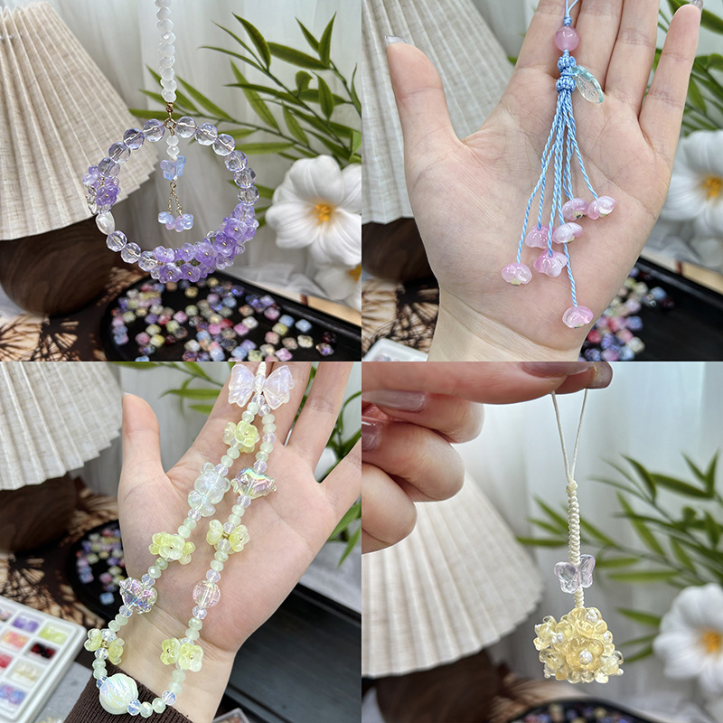 Glass Gradient Fat Osmanthus Beads Tori Loose Beads DIY Handmade Beading Material Bracelet Necklace Jewelry Accessories