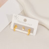 A set of 3 stainless steel zircon combination earrings set ins simple stainless steel small star five-pointed star earrings