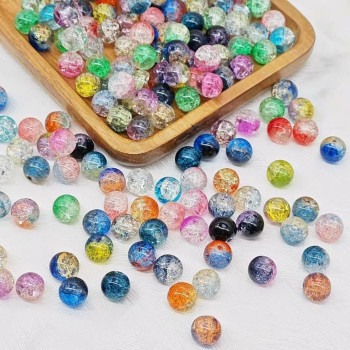 10m glass beads explosion beads ice cracked glass beads hand string beads loose beads loose batch handmade DIY bracelet jewelry beads