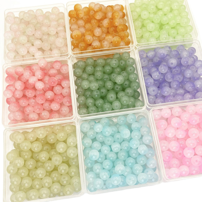 Glass beads loose batch diy beads crystal bracelet beads handmade cinnabar loose beads bracelet jewelry accessories glass beads