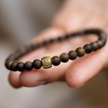 Natural Brunei old material agarwood beads millet men and women 4mm + original single circle toy bracelet bracelet couple
