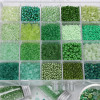Green national style glass beads rice beads DIY handmade beads bracelet necklace jewelry accessories