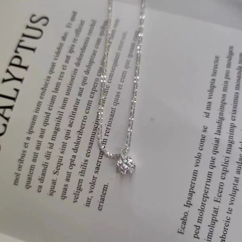 Internet celebrity non-fading sparkling necklace female ins light luxury high-end simple exquisite clavicle chain girlfriend birthday