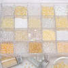 Beige glass beads, round beads, rice beads, DIY handmade beads, bracelets, necklaces, accessories