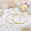 Beige glass beads, round beads, rice beads, DIY handmade beads, bracelets, necklaces, accessories