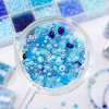 Blue glass beads round beads rice beads DIY handmade beads bracelet necklace jewelry accessories wholesale