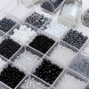 Black and white glass beads, round beads, rice beads, DIY handmade beads, bracelets, necklaces, jewelry accessories wholesale