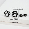 Stainless steel cutting fashionable personality bear paw footprints love hollow ear bone nails girls cute earrings foreign trade accessories