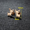 Cross-border cartoon cute little animal dog earrings ins fashion stainless steel simple piercing bone nails ready for sale wholesale