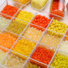 Orange orange glass rice beads loose beads handmade DIY braided bracelet ring material beaded jewelry accessories