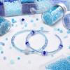 Blue glass beads round beads rice beads DIY semi-finished handmade beaded bracelets necklaces rings jewelry accessories