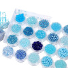 Blue glass beads round beads rice beads DIY semi-finished handmade beaded bracelets necklaces rings jewelry accessories
