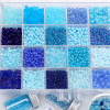Blue glass beads round beads rice beads DIY semi-finished handmade beaded bracelets necklaces rings jewelry accessories