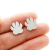 Stainless steel fashion jewelry ins cross-border simple cute bear paw animal footprint cat paw earrings mini ear jewelry